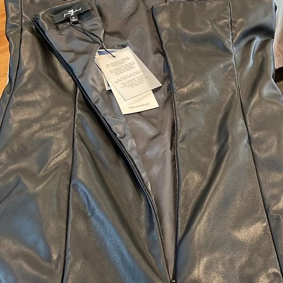 7 For All Mankind Black Vegan Leather Strapless Dress size small - Picture 4 of 7